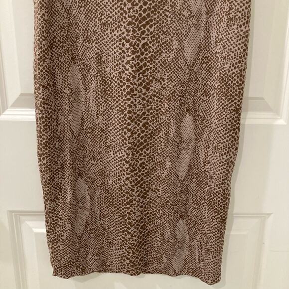 Acacia Tulum Basics Animal Python Snake Print Brown/Tan Dress Size M - Picture 9 of 12